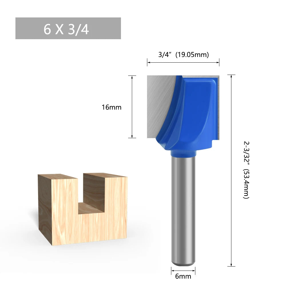 LAVIE 6mm 1/4 Schaft 1 stücke Reinigung Bottom Bit Gerade Router Bit set Sauber Fräser Holzbearbeitung Power maschine