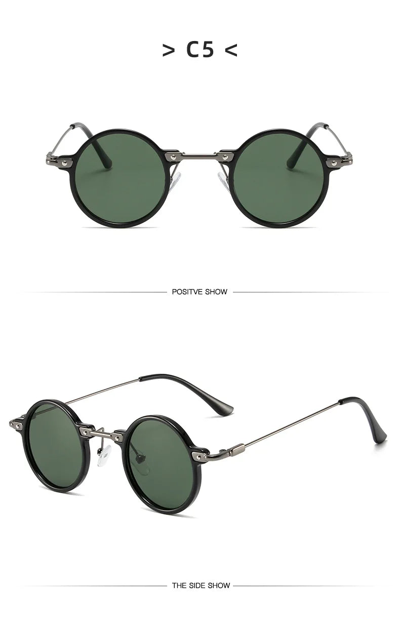 Runde Sonnenbrille für Männer Frauen Retro Steampunk Sonnenbrille männlich weiblich Marke Designer Metallrahmen Brillen Sonnenbrillen oculos de sol