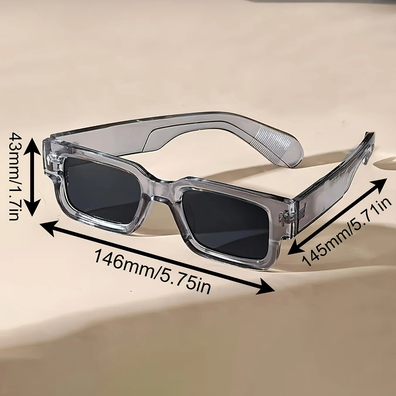 1PC Unisex Retro Quadratische Sonnenbrille Klassischer UV-Schutz Kunststoffrahmen für Outdoor-Reisen Fahren
