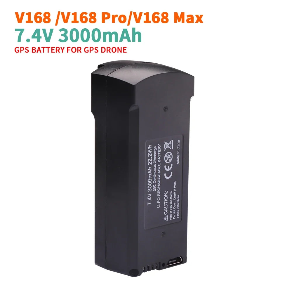7,4 V 3000 mAh Original V168 GPS Drone Batterie RC Quadcopter 3,7 V 2000 mAh V168 Pro Max Ersatz Batterie eders Teile Zubehör