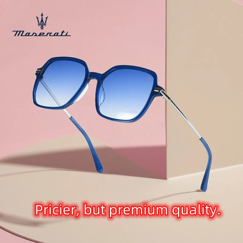 MASERATI Sonnenbrille, neue modische Schutzbrille, stilvolle, ungerahmte Metallrand-Sonnenbrille für Männer und Frauen, coole Pose, trendiges Design 10785