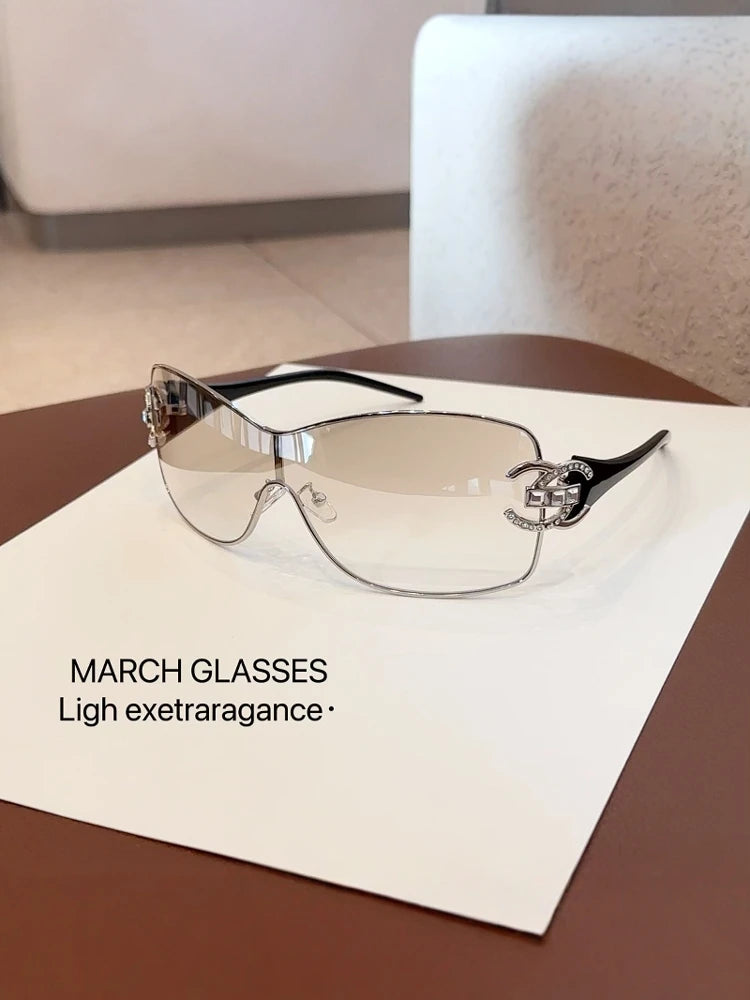 Neue Verbundene Luxus Frauen Sonnenbrille Übergroßen Frau Sonnenbrille Schwarz Brillen Trendy Männer Glas Lentes De Sol Mujer 2025
