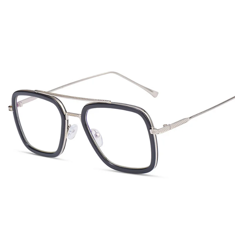 Sph-0,5-0,75-1,0 bis-6 Mode Metall Stil für Frauen Sonnenbrillen Männer quadratische Marke Design Sonnenbrille