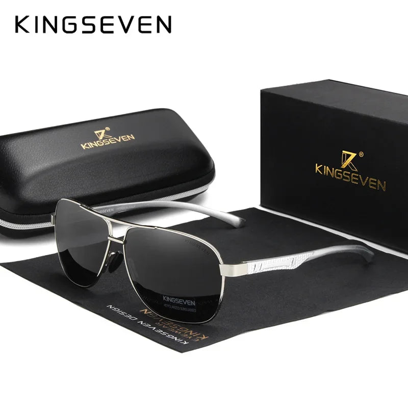 KINGSEVEN Polarisierte Aluminium Sonnenbrille Männer UV400 HD Objektiv Pilot Augenschutz Photochrome Gläser Frauen Nachtsicht Brillen