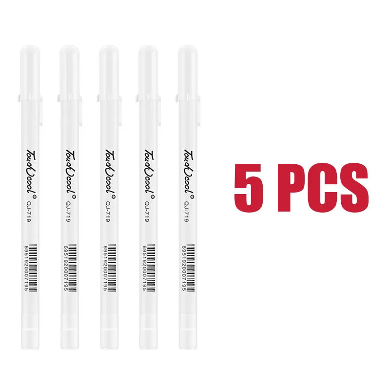3/5Pcs Weiß Gel Stift 0,8mm Highlight Marker Stift Schwarz Karton Manga Malerei Stift Kunst Skizze Zeichnung schreibwaren