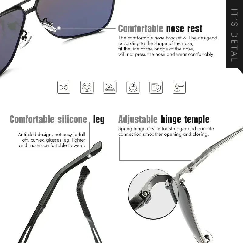1PC Top Aluminium Magnesium Platz Polarisierte Photochrome Sonnenbrille Männer Sonnenbrille Sicherheit Fahren Oculos De Sol Masculino
