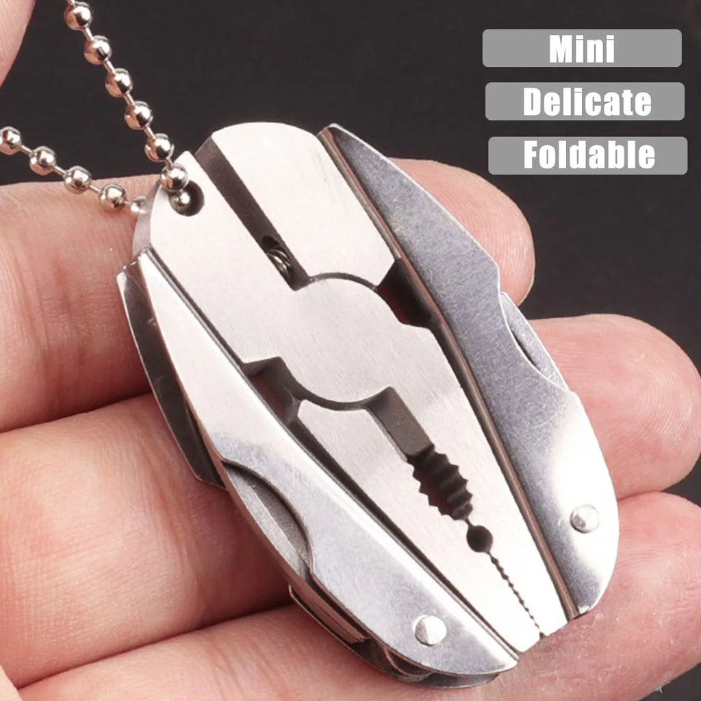 6-in-1 Mini-Schlüsselanhänger-Set, Multitool-Zange, multifunktionaler All-in-One-Schlüsselanhänger, Kreuzschlitzschraubendreher, Messer, Feile, Geschenke für Männer