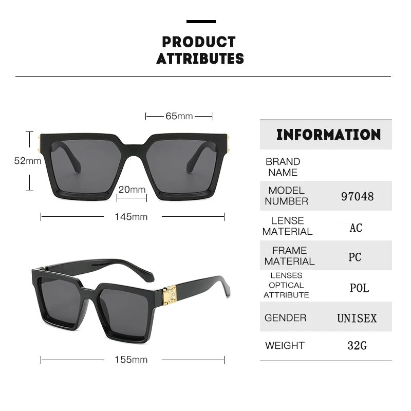 Quadratische Sonnenbrille Männer Luxus Marke Designer Männer Brillen Luxus Retro Hohe Qualität UV400 Gafas De Sol Hombre