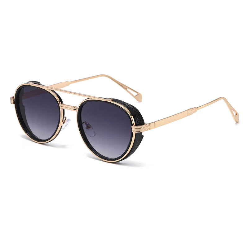 2026 Neue Luxus Steampunk Sonnenbrille, Metallrahmen Ovale Vintage-Brille, Modische Sonnenbrille für Damen, Fahrerbrille für Herren