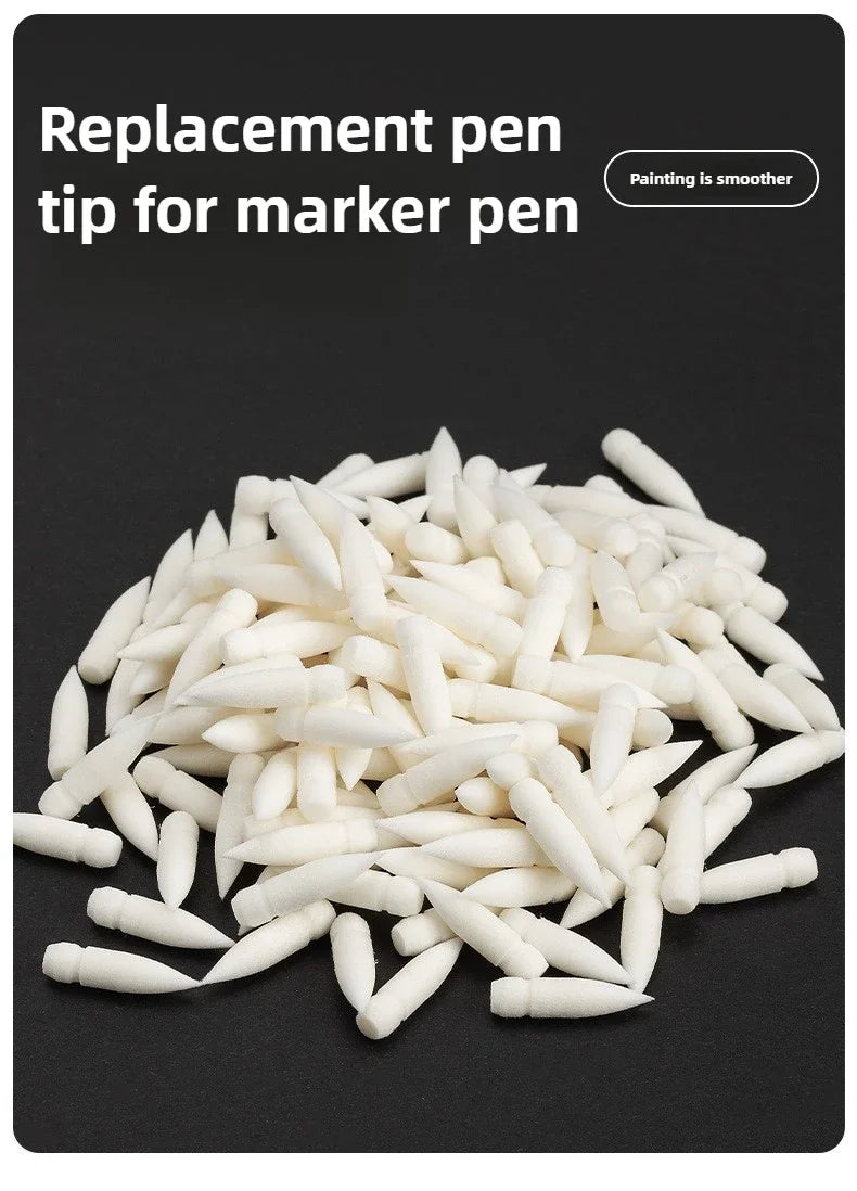 200/1 Stück LANGUO Ersatzkerne für Acryl-Pigmentmarker, weiche Dual-Spitzen, DIY für Kinder, Malerei, Schulbedarf, Schreibwaren