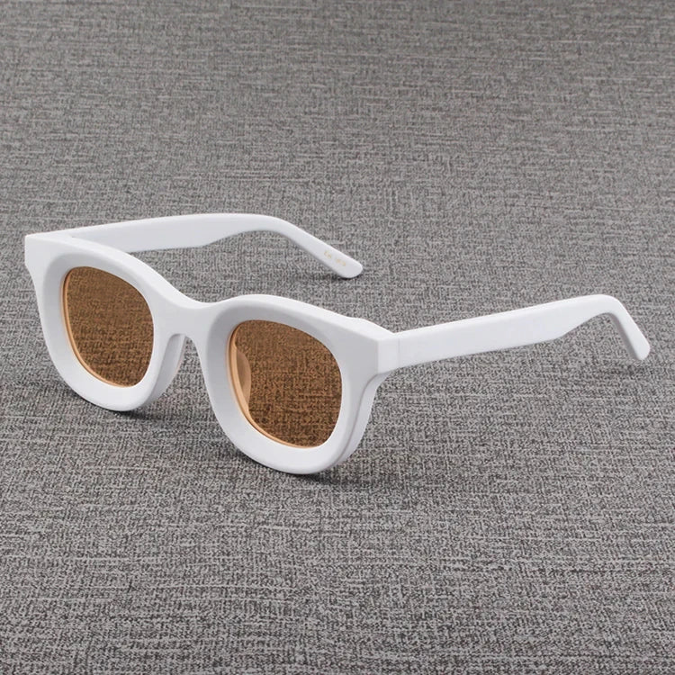 2024 Retro-Sonnenbrille für Damen und Herren, modisch, Acetat, quadratisch, grau, grüner Rahmen, matt gefrostet, UV400, handgefertigte Sonnenbrille
