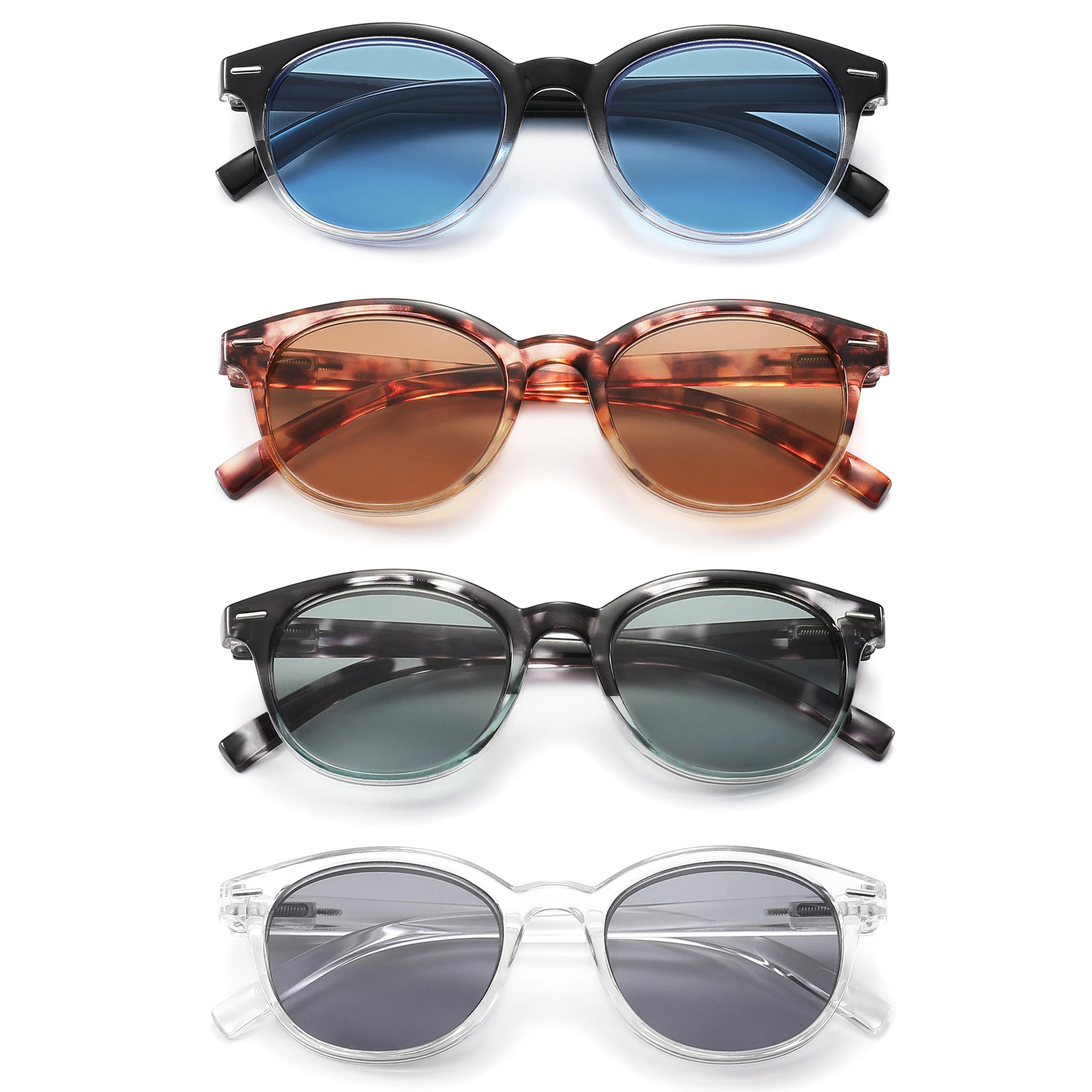 Lesesonnenbrille für Damen und Herren, quadratisch, klassischer Rahmen für den Außenbereich, Sonnenbrille, Lesebrille mit Dioptrien-Federscharnier
