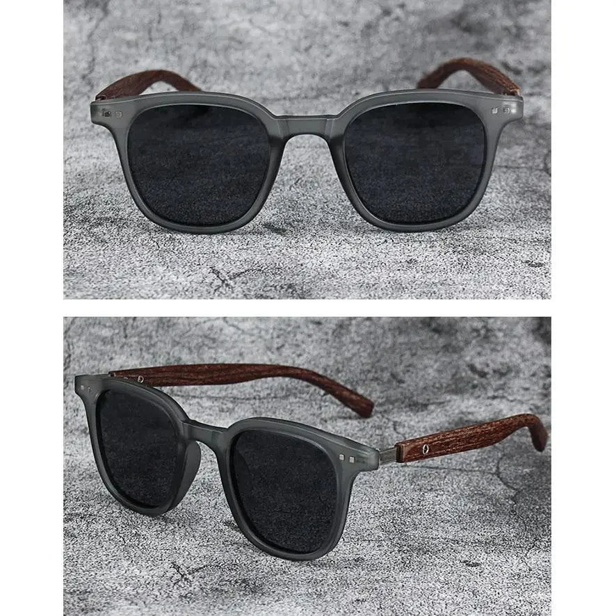 Trendige Retro-Sonnenbrille mit Holzmaserung – polarisierter UV-Schutz für Männer und Frauen, perfekt für Radfahren und Straßenfotografie im Freien