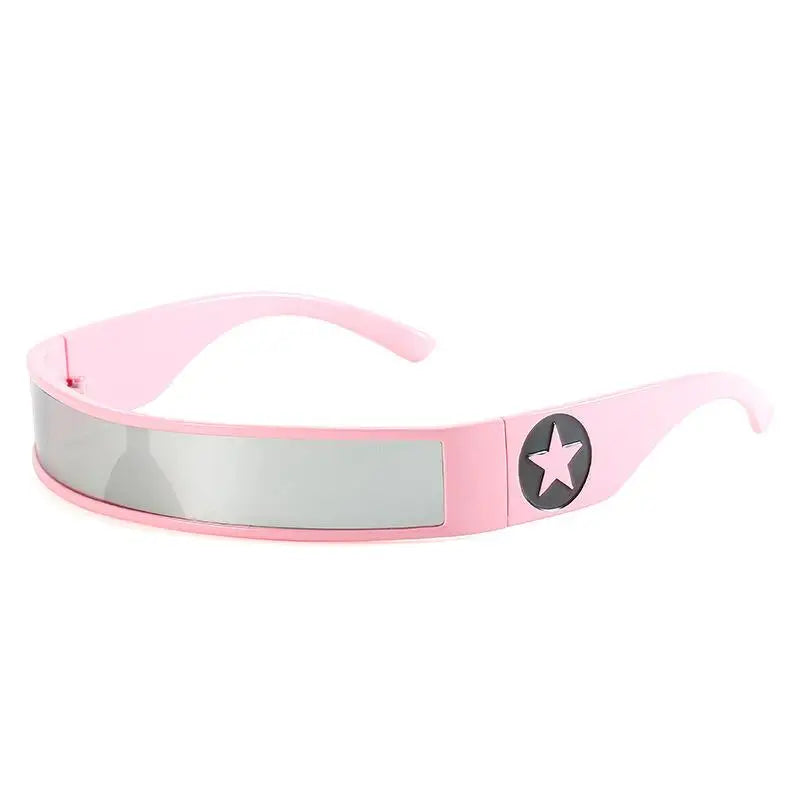 Future Technology Star Style Sonnenbrille für Männer und Frauen, Form umwickelbare Punk-Sonnenbrille mit schmalem Rahmen