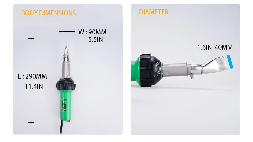 Kunststoff-Schweißmaschine, verwendet für PP-PVC-Stoßstange, 1600 W, 220 V, Kunststoff-Schweißpistole, Heißluftgebläse, Wärmebrenner, Schweißerdüse