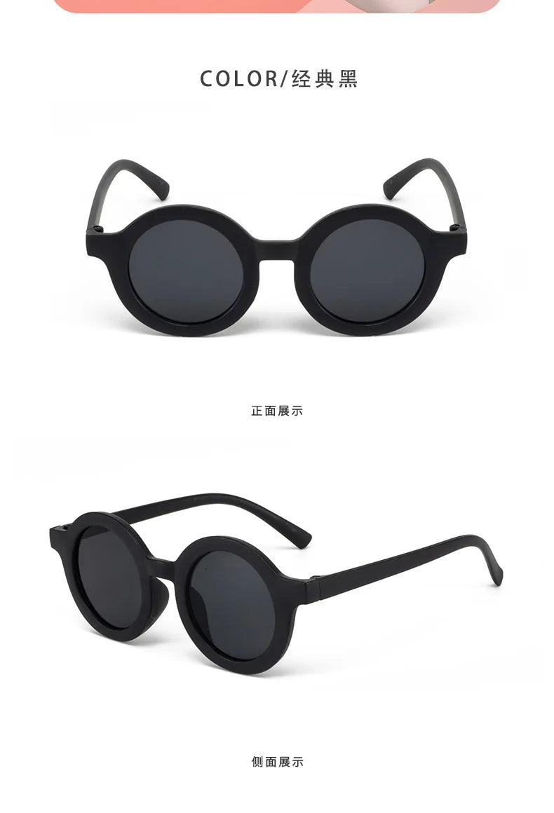 Kindersonnenbrille, runder Rahmen im Einsatzstil, Baby-Sonnenbrille für 1–7 Jahre alte Babys, Sonnenschutz, Sonnenschutz