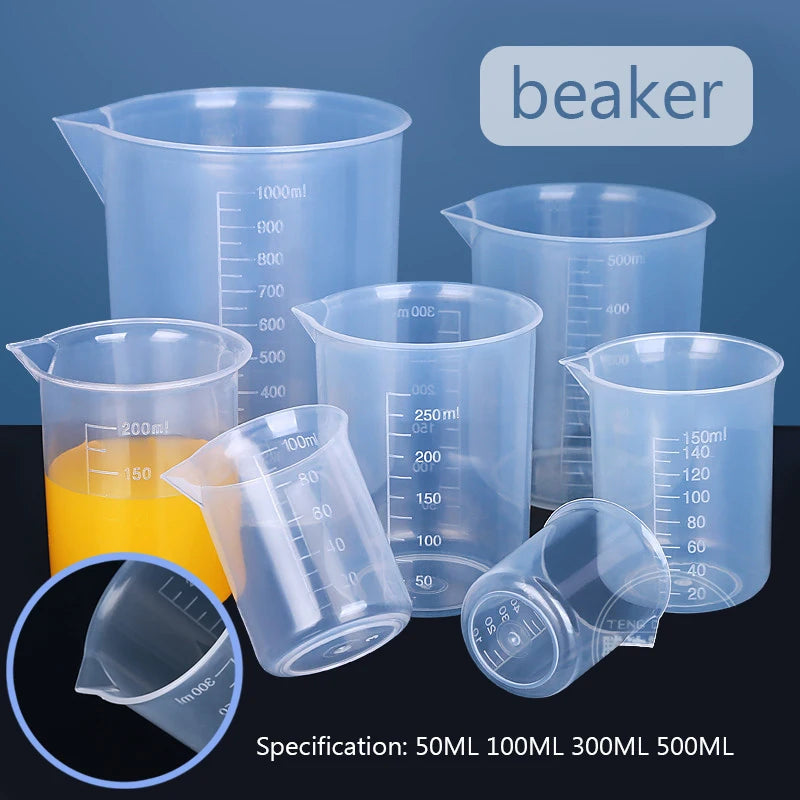 50ml/300ml/500ml/ml liefert heißer Verkauf abgestufter Boro silikat becher Kunststoff Messbecher chemischer Labor becher Kunststoff