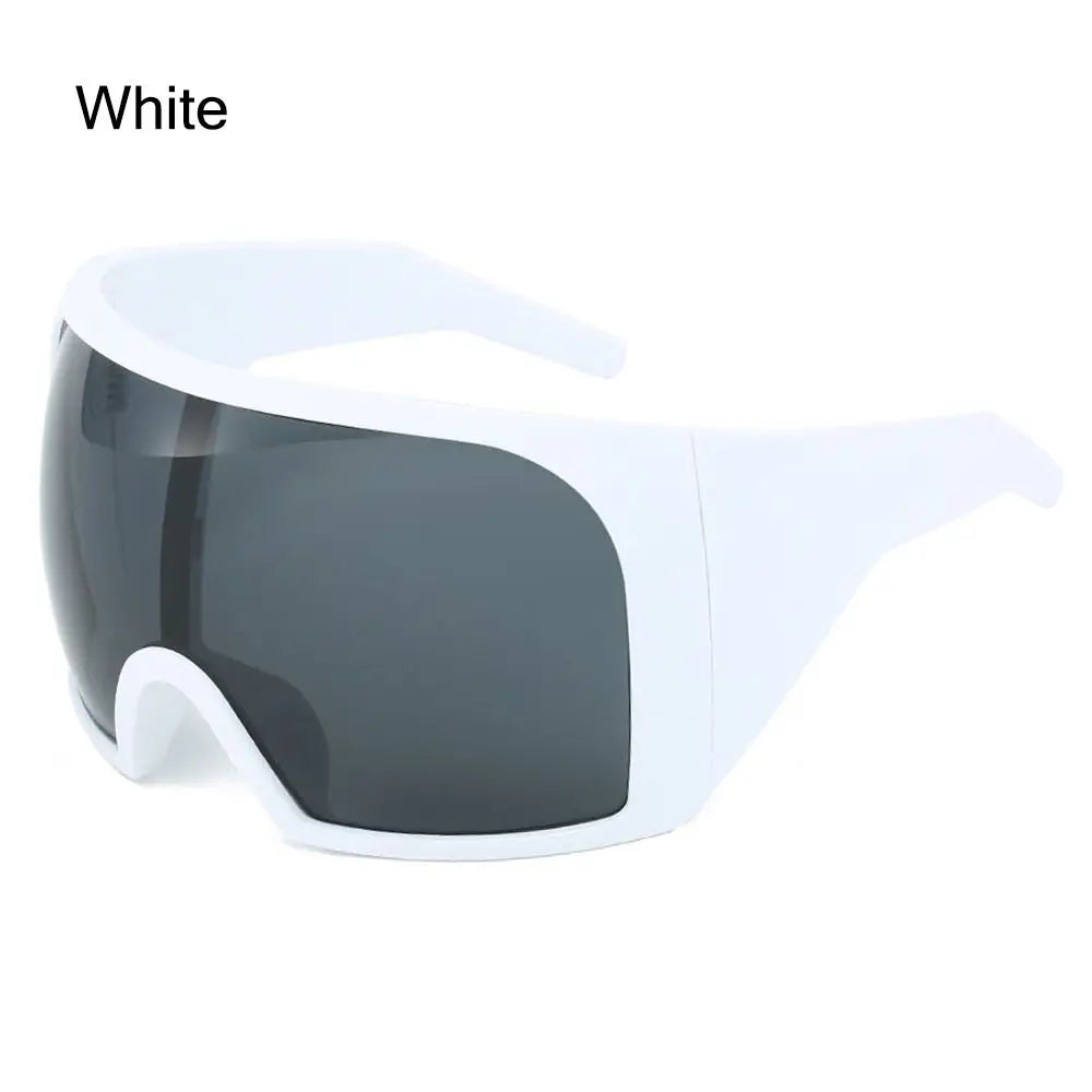 Futuristische Wrap-Around-Sonnenbrille Rave gebogene Linse UV400-Schutz 2000er Brillen übergroße Y2K-Sonnenbrille für Frauen und Männer