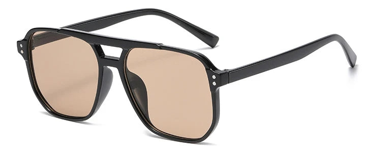 Vintage Übergroße Gelbe Linse Quadratische Sonnenbrille Für Frauen Luxus Marke Getönte Sonnenbrille Weibliche Retro Shades Sommer Punkte