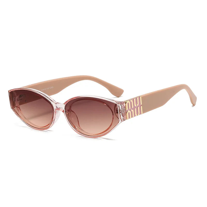 Luxuriöse Glamour-Sonnenbrille für Damen und Herren, oval, minimalistisch, Modemarke, Sonnenbrille, Unisex, stilvolle Farbtöne, UV400