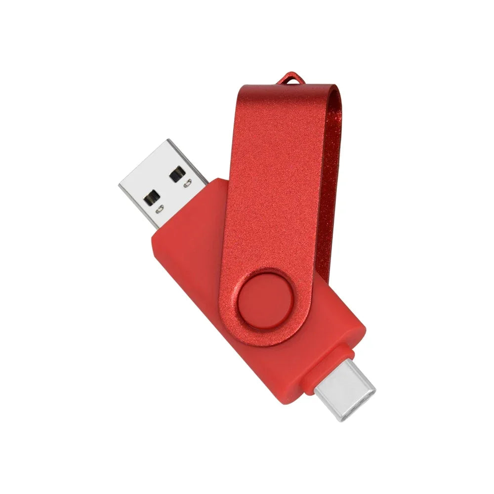Typ-C 2 IN 1 Hochgeschwindigkeits-OTG-USB-Flash-Laufwerk TYP C Pen Drive 128 GB 64 GB 32 GB 16 GB 8 GB 4 GB Pendrive USB 2.0 Memory Stick