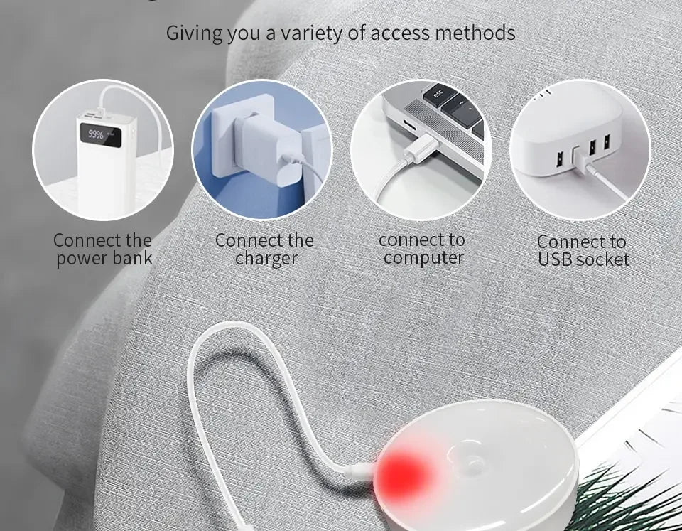 LED-Unterschrankleuchten mit Bewegungsmelder, Nachtlicht, wiederaufladbar, kabellose USB-Lampe für Treppen, Schrank, Küche, Schlafzimmer, Flur