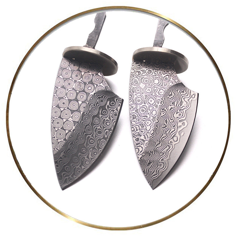 Rosette Damaskus Stahl Sharp Feste Klinge Messer Rohlinge Haushalt DIY Outdoor Camping Überleben Werkzeug Teile Zubehör