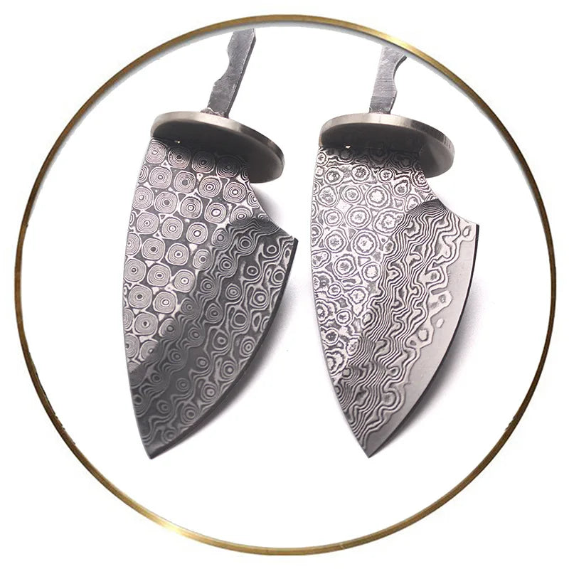 Rosette Damaskus Stahl Sharp Feste Klinge Messer Rohlinge Haushalt DIY Outdoor Camping Überleben Werkzeug Teile Zubehör