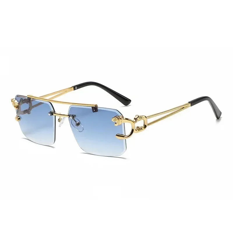 Sonnenbrille Herren Mode Randlose Sonnenbrille Shades Objektiv Damen Rahmenlose Brillen