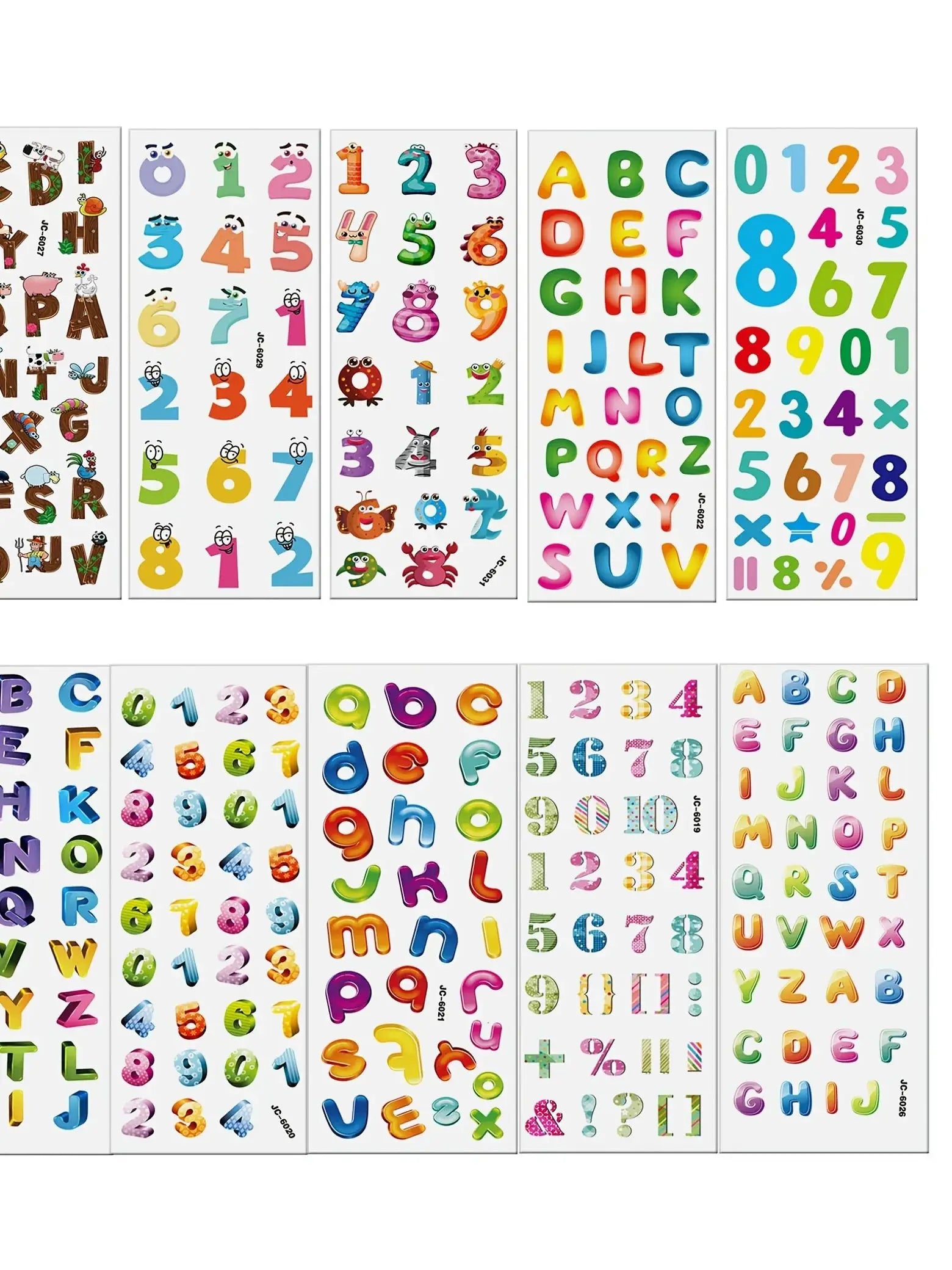 6 Stück Buchstaben Zahlen Aufkleber 3D Puffy Cartoon Alphabet Aufkleber für DIY Handwerk Scrapbook Notebook Label Party Decor ZSY