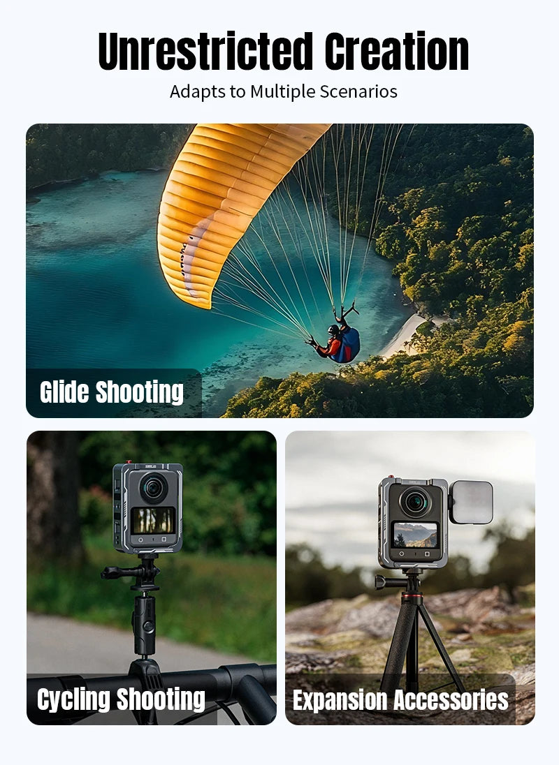STARTRC Metallkäfig für DJI OSMO 360-Kamera, vollständiger Schutzrahmen, Schnellverschluss, Kaninchenkäfig, Kaltschuhhalterung, Rahmenzubehör