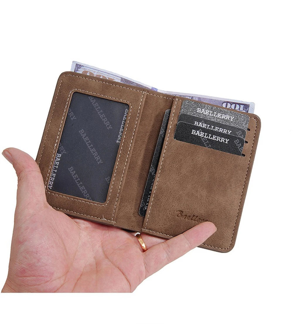Baellerry-Geldbörse für Herren, PU-Leder, Vordertasche, minimalistische Geldklammer, Reiseutensilien