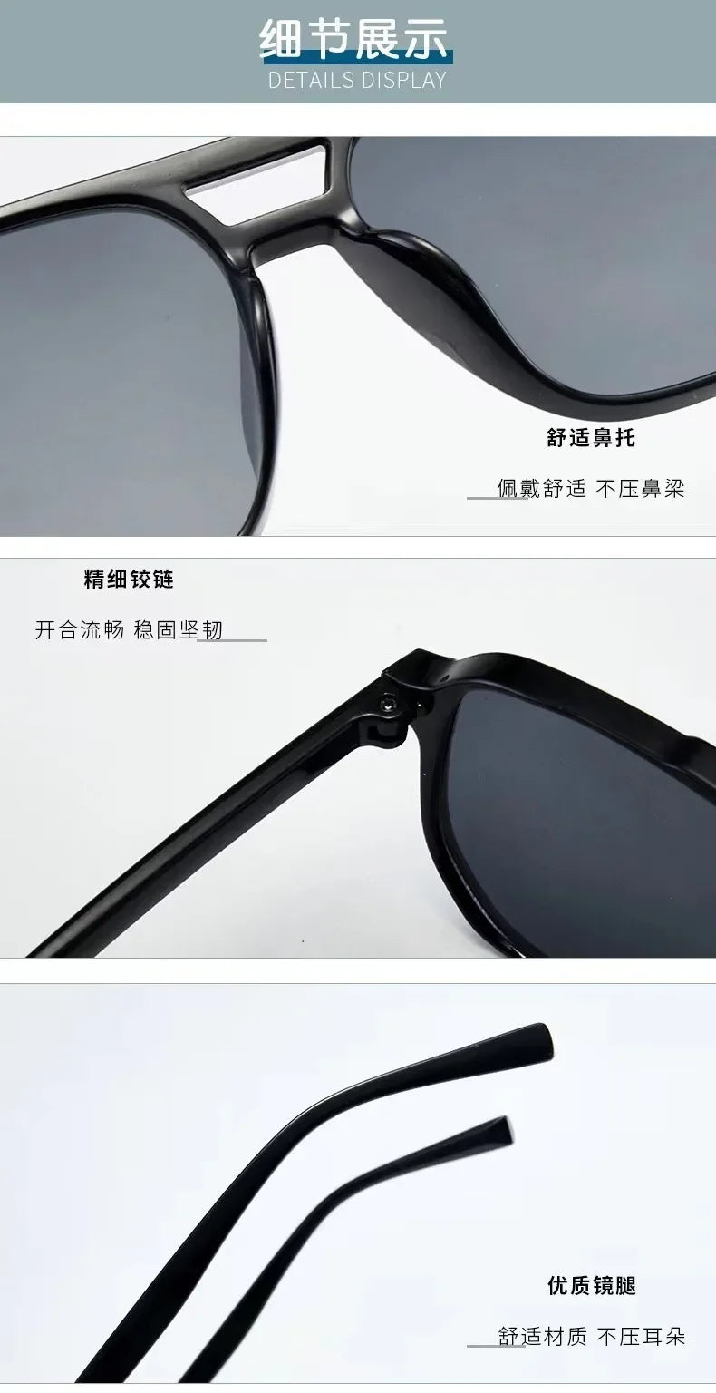 Vintage Männer Frauen Große Sonnenbrille Männer Platz Shades Unisex Sonnenbrille Schwarz Objektiv Männlich Weiblich Sonnenbrille UV400 Gläser