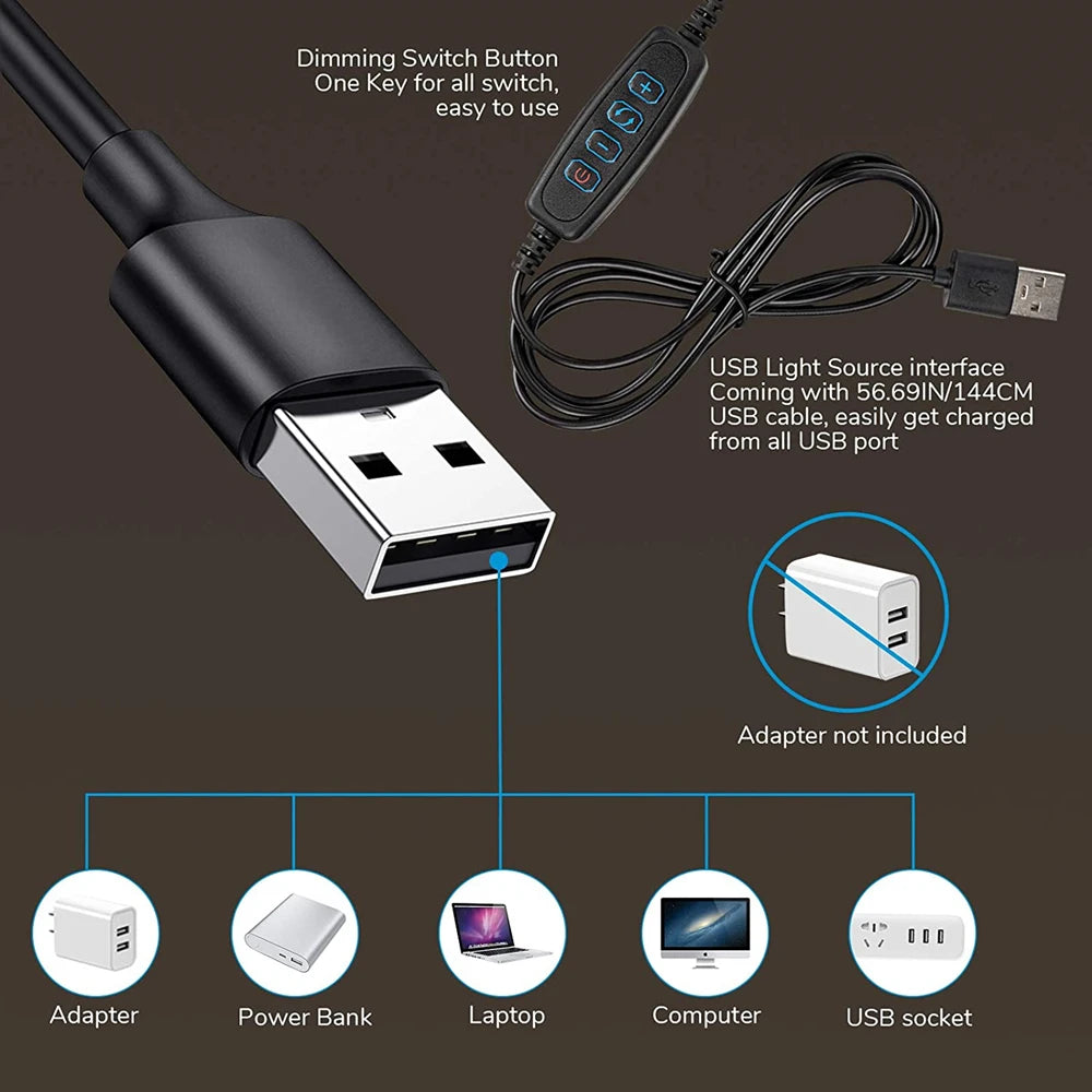 48 LEDs Clip-on-Schreibtischlampe 360 ° Flexible Schwanenhals-Lesetischleuchte, augenschonende USB-Klemme, Bücher, Nachtlicht, Arbeitszimmer, Leselicht