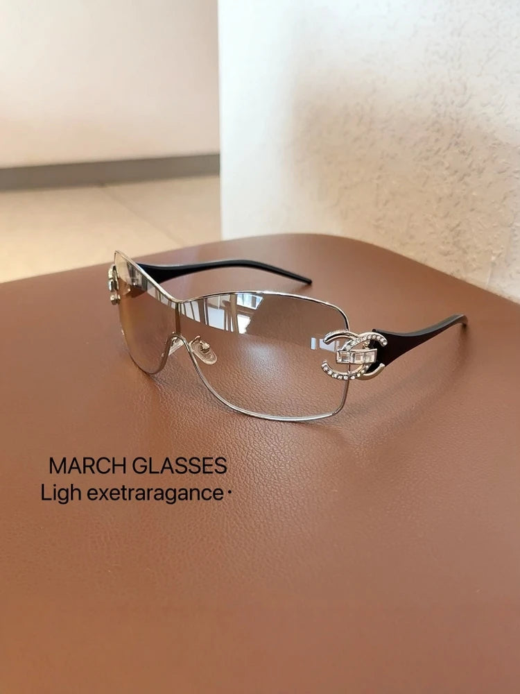 Neue Verbundene Luxus Frauen Sonnenbrille Übergroßen Frau Sonnenbrille Schwarz Brillen Trendy Männer Glas Lentes De Sol Mujer 2025