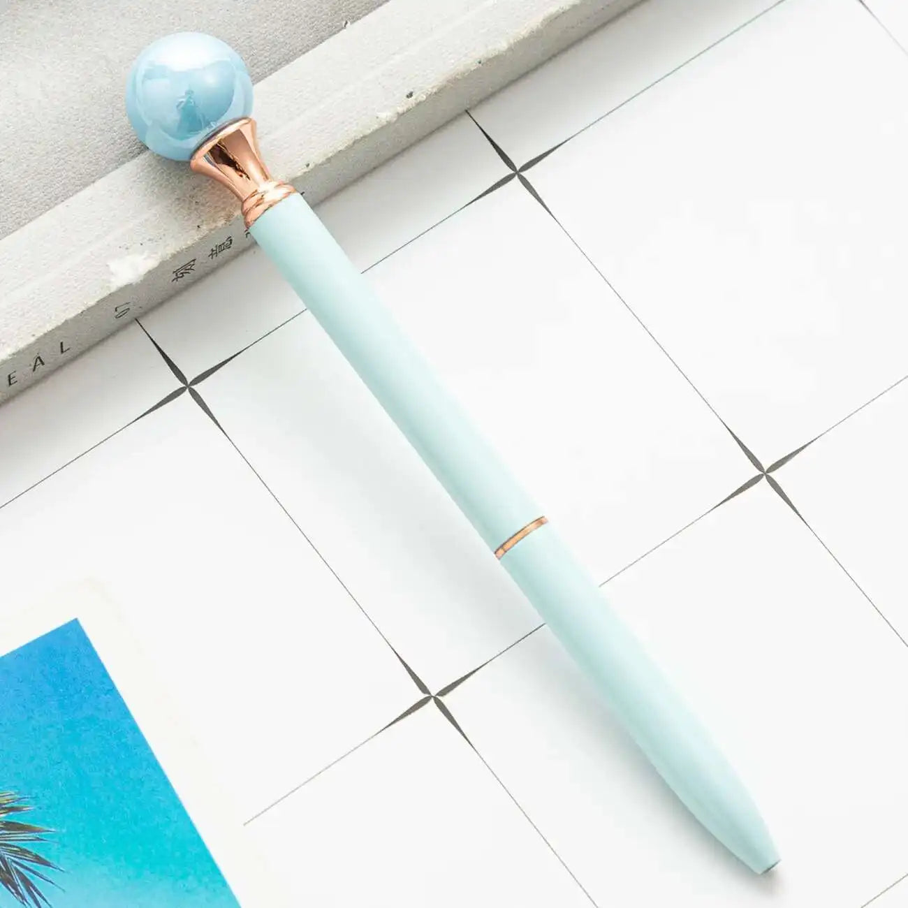 1-teiliger Lytwtw's Candy Color INS rotierender Perlen-Metall-Kugelschreiber für Schule und Büro, Schreibwaren, Geschenk