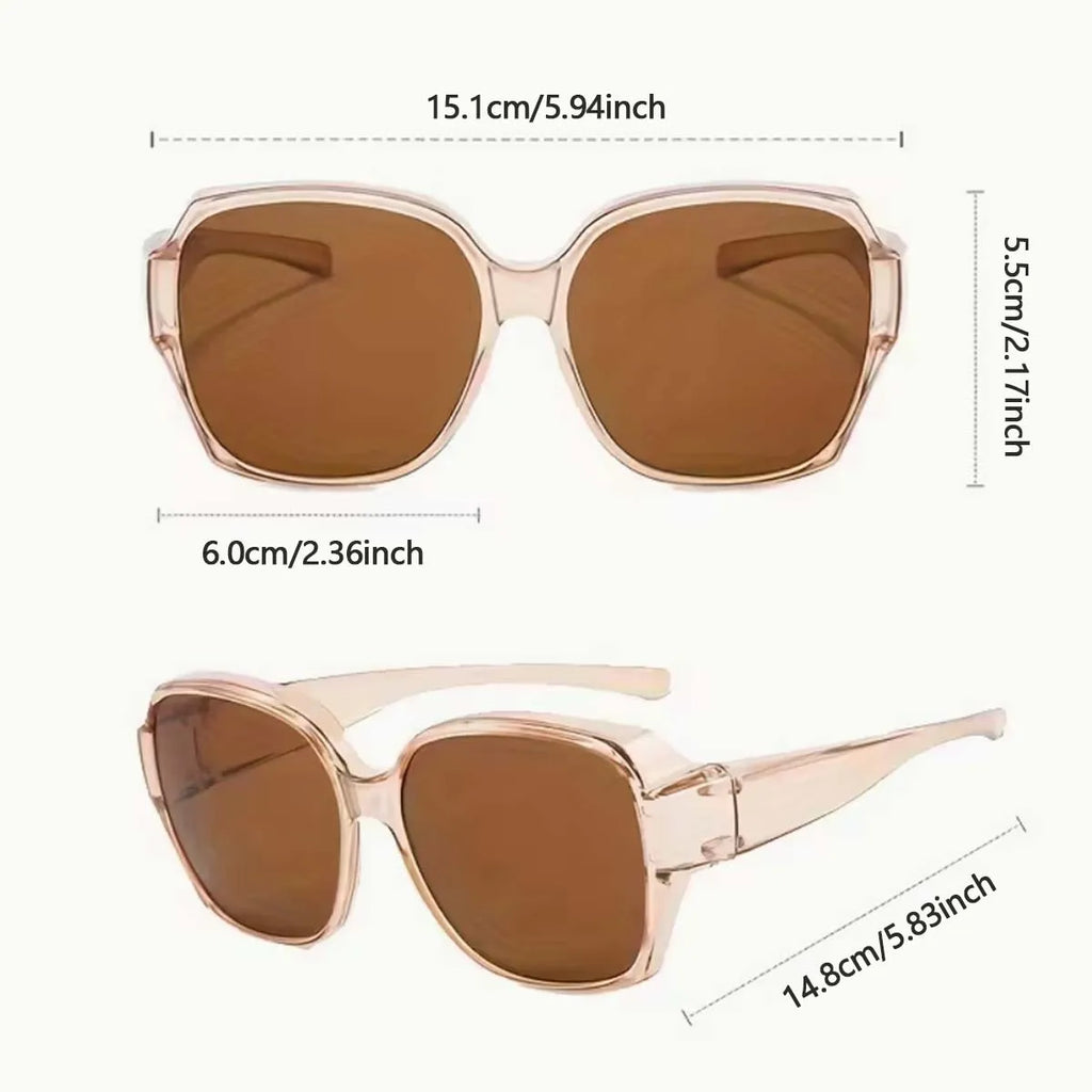 1 Stück Sonnenbrille zum Überziehen von Brillen, polarisiert, für Männer und Frauen, Wrap-Around-Brille, UV400-Schutz für Autofahren und Outdoor-Aktivitäten T01