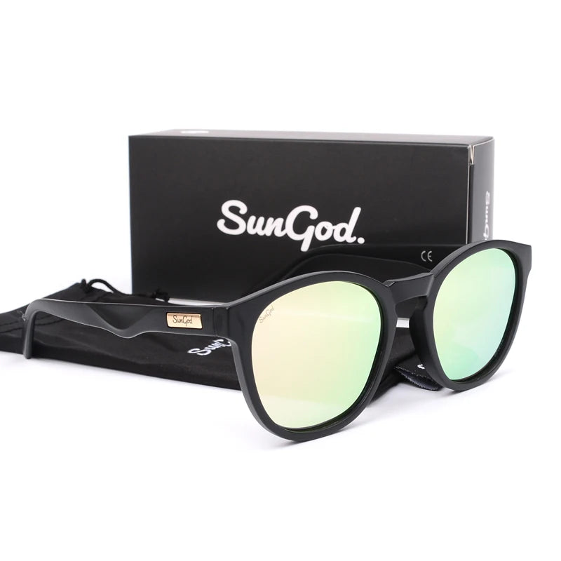 SUNGOD Blaue Spiegel Sonnenbrille Männer Polarisierte Linse Brillen Vintage Fashion Square männer Sonnenbrille SPORT