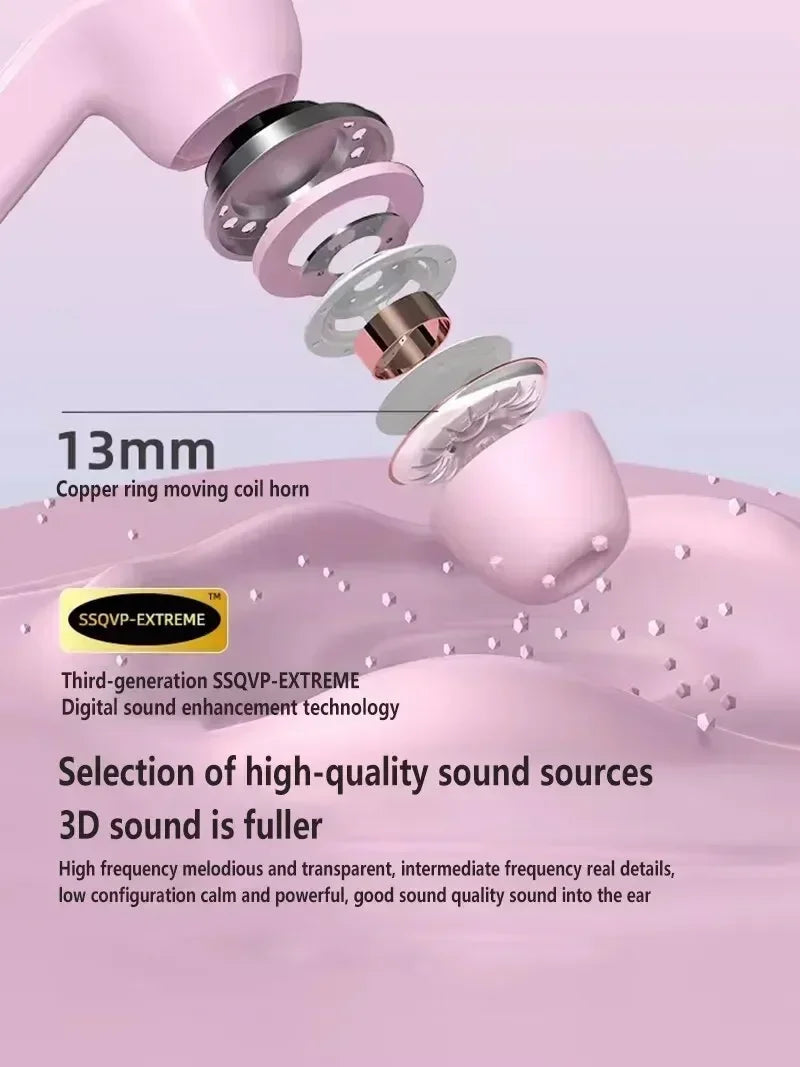 Original T2 Drahtlose Bluetooth Kopfhörer Transparent HIFI Kopfhörer LED Power Digital Display Stereo Sound Kopfhörer für Xiaomi