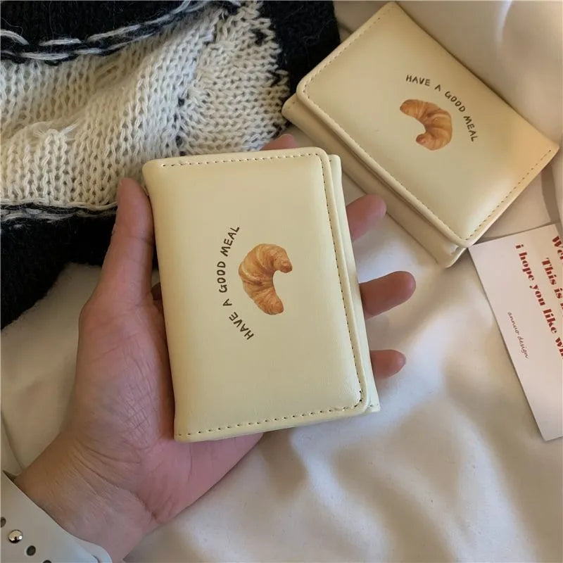 Neue Butter Toast Brieftasche Ins Nette Milch Gelb Kurze Brieftasche Koreanische Version Cartoon Student Geldbörse Für Frau Schlüssel Lagerung Geldbörse