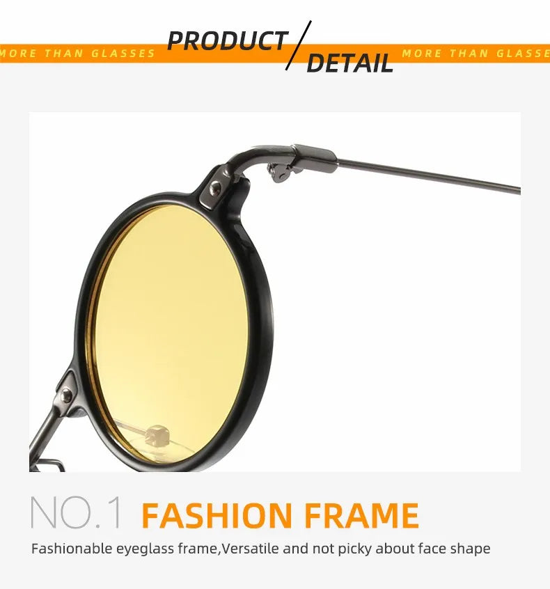 Runde Sonnenbrille für Männer Frauen Retro Steampunk Sonnenbrille männlich weiblich Marke Designer Metallrahmen Brillen Sonnenbrillen oculos de sol