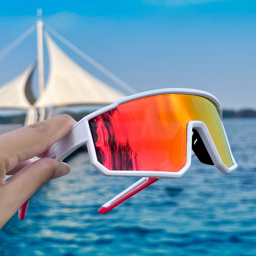 Trendige Angel-Sonnenbrille für Damen und Herren, lässige, winddichte Brille mit UV-Schutz für Outdoor-Sportarten, Laufen, Radfahren