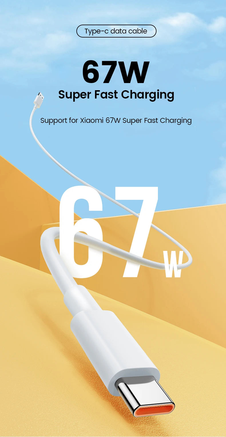 Für Xiaomi 67W USB-Superschnellladegerät Netzteil Mi 12 11 6A Typ-C-Kabel POCO X5 X4 Pro Note 9 10 11 Ladegerät