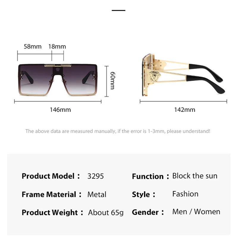 Neue stilvolle Sonnenbrille mit übergroßen Rahmen, trendiges Metalldesign, perfekt für Modeshows und coolen Streetstyle.