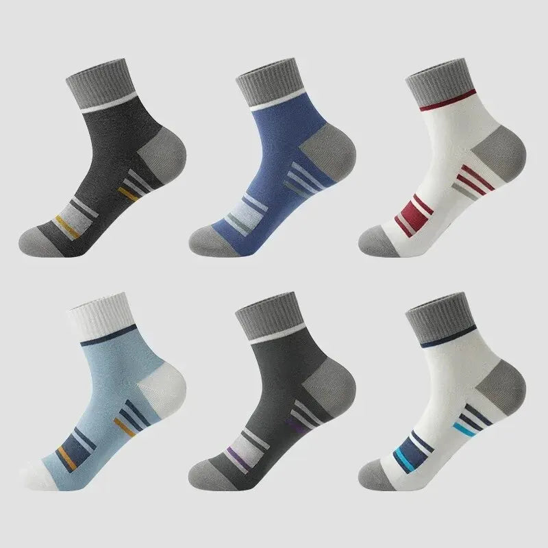 5Pairs Atmungsaktive Baumwolle Sport Strümpfe Männer Bambus Faser Herbst und Winter Männer Socken Schweiß Absorption Deodorant Business Sox