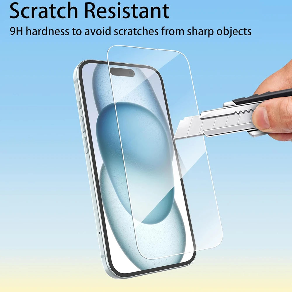 Klarglas folie für iPhone 17 16 15 Pro Max Displays chutz folie für iPhone 11 12 13 14 15 Pro gehärtetes Glas iPhone 13 Mini 16 Plus Glass