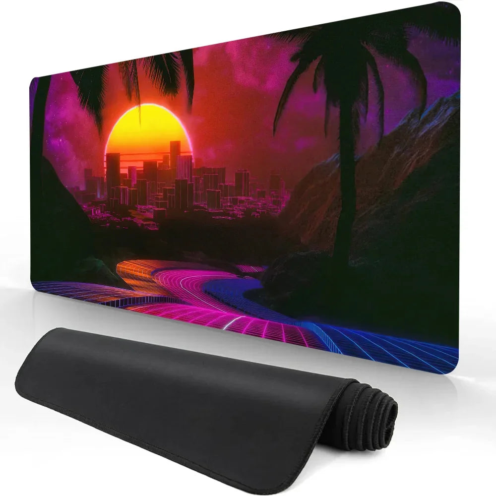 Heißer Verkauf Stadt Neon Pixel Große Maus Matte Gaming Mauspad Gamer Mauspads Gummi Tastatur Matten Schreibtisch Matten XXL Mauspads 900X400
