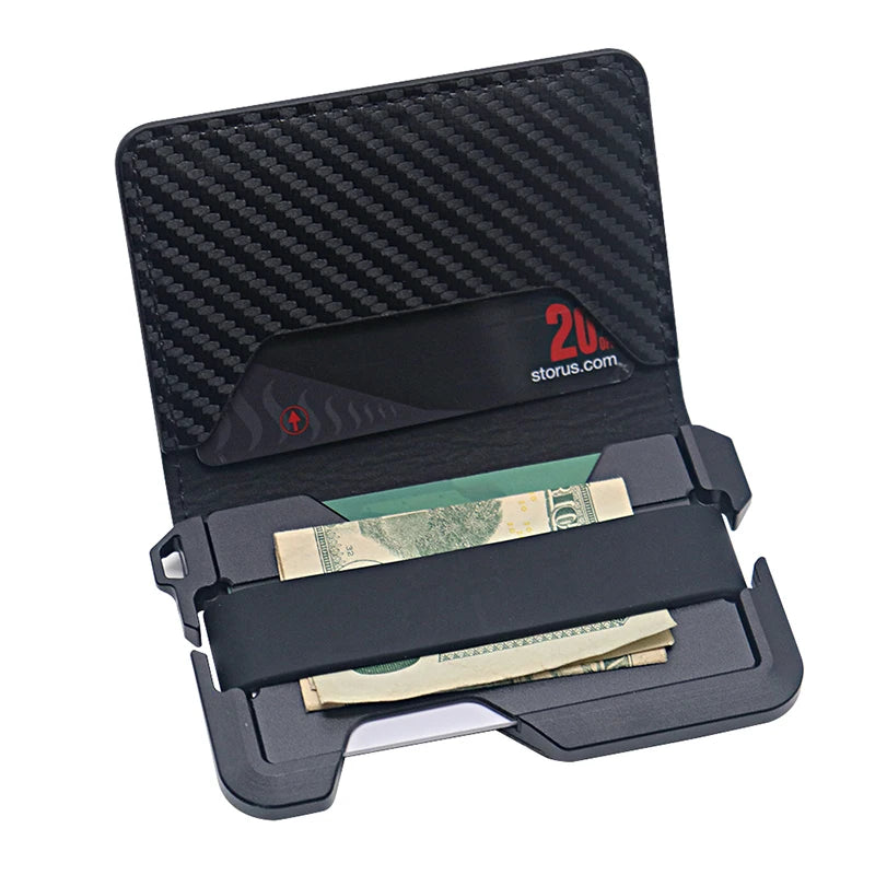 Geldbörse für Herren – Schlanke Herren-Geldbörse, Bifold-Geldbörsen, Aluminium, Kreditkarten-Reisepasshülle, Herren-Geldbörse, RFID-blockierende Geldklammer, dünn