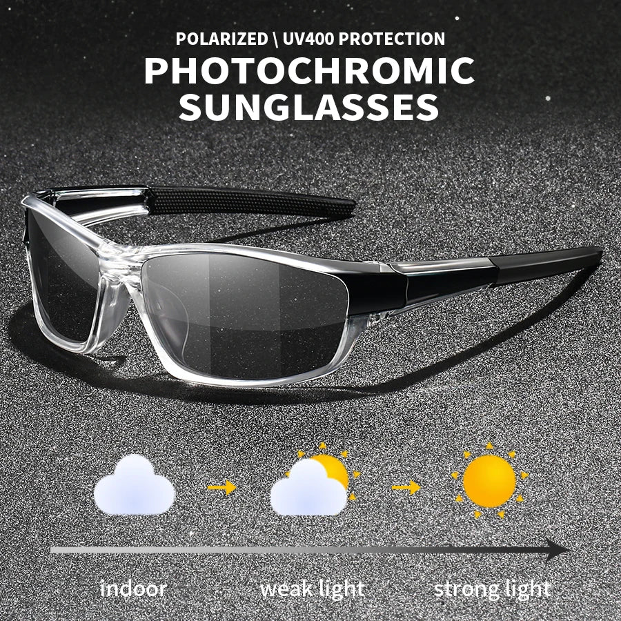 Photochrome Polarisierte Sport Vintage Sonnenbrille Männer Frauen Angeln Radfahren Fahren Bergsteigen Chameleon Sonnenbrille UV400