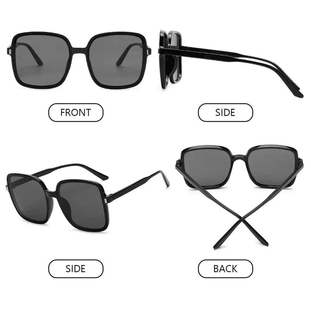 Übergroße Sonnenbrille für Frauen Luxus Vintage quadratische Sonnenbrille klassische UV400 Big Frame Lady Brillen